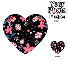 Pink ladybugs and flowers  Playing Cards 54 (Heart)  from ArtsNow.com Front - Heart10