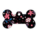 Pink ladybugs and flowers  Dog Tag Bone (One Side)