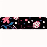 Pink ladybugs and flowers  Large Bar Mats