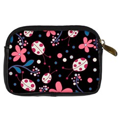 Pink ladybugs and flowers  Digital Camera Cases from ArtsNow.com Back