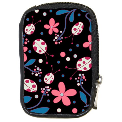 Pink ladybugs and flowers  Compact Camera Cases from ArtsNow.com Front