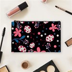 Pink ladybugs and flowers  Cosmetic Bag (Medium) 