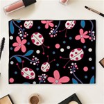 Pink ladybugs and flowers  Cosmetic Bag (XL)