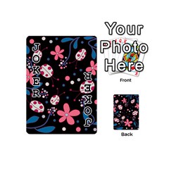 Pink ladybugs and flowers  Playing Cards 54 (Mini)  from ArtsNow.com Front - Joker1