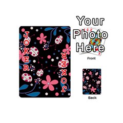 Pink ladybugs and flowers  Playing Cards 54 (Mini)  from ArtsNow.com Front - Joker2