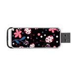 Pink ladybugs and flowers  Portable USB Flash (One Side)