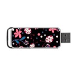 Pink ladybugs and flowers  Portable USB Flash (Two Sides)