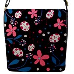 Pink ladybugs and flowers  Flap Messenger Bag (S)