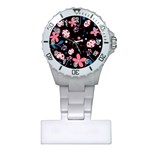 Pink ladybugs and flowers  Plastic Nurses Watch