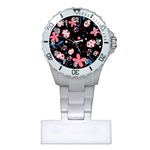 Pink ladybugs and flowers  Plastic Nurses Watch