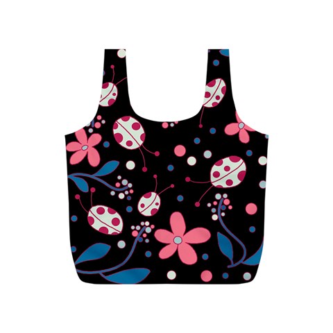 Pink ladybugs and flowers  Full Print Recycle Bags (S)  from ArtsNow.com Front