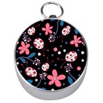 Pink ladybugs and flowers  Silver Compasses