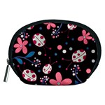 Pink ladybugs and flowers  Accessory Pouches (Medium) 