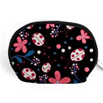 Pink ladybugs and flowers  Accessory Pouches (Medium) 