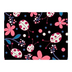 Pink ladybugs and flowers  Double Sided Flano Blanket (Mini)  from ArtsNow.com 35 x27  Blanket Front
