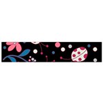 Pink ladybugs and flowers  Flano Scarf (Small)