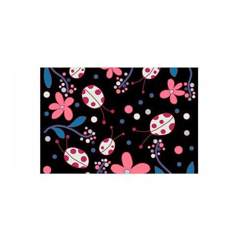 Pink ladybugs and flowers  Satin Wrap from ArtsNow.com Front