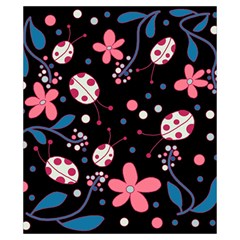 Pink ladybugs and flowers  Drawstring Pouches (XS)  from ArtsNow.com Back