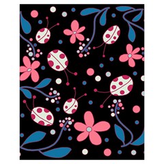 Pink ladybugs and flowers  Drawstring Pouches (Extra Large) from ArtsNow.com Front