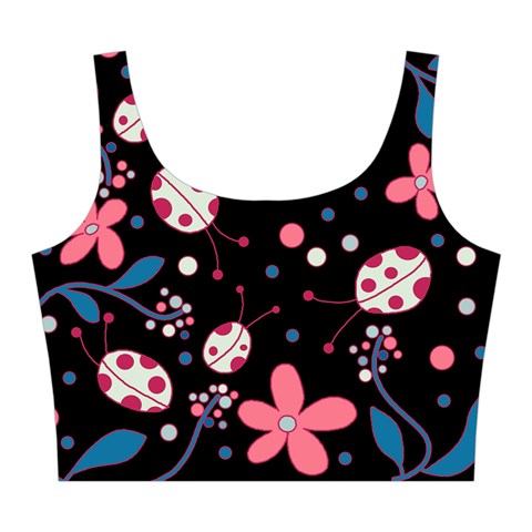 Pink ladybugs and flowers  Midi Sleeveless Dress from ArtsNow.com Top Front