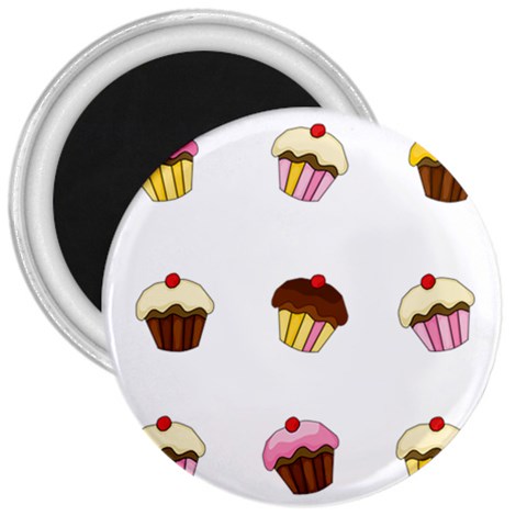 Colorful cupcakes  3  Magnets from ArtsNow.com Front
