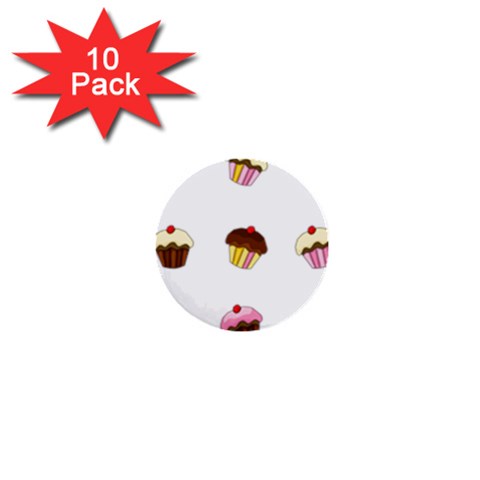Colorful cupcakes  1  Mini Buttons (10 pack)  from ArtsNow.com Front