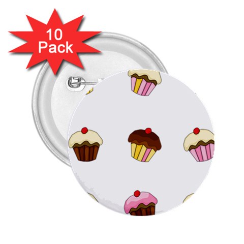 Colorful cupcakes  2.25  Buttons (10 pack)  from ArtsNow.com Front