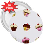 Colorful cupcakes  3  Buttons (10 pack) 