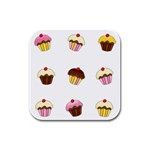 Colorful cupcakes  Rubber Square Coaster (4 pack) 