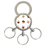 Colorful cupcakes  3-Ring Key Chains
