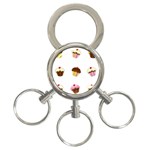 Colorful cupcakes  3-Ring Key Chains