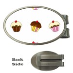 Colorful cupcakes  Money Clips (Oval) 