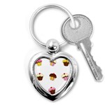 Colorful cupcakes  Key Chains (Heart) 