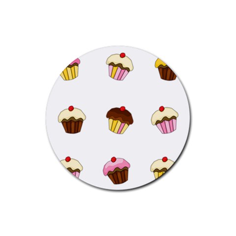 Colorful cupcakes  Rubber Round Coaster (4 pack)  from ArtsNow.com Front