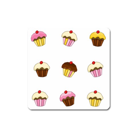 Colorful cupcakes  Square Magnet from ArtsNow.com Front
