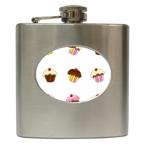 Colorful cupcakes  Hip Flask (6 oz) from ArtsNow.com Front
