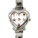 Colorful cupcakes  Heart Italian Charm Watch