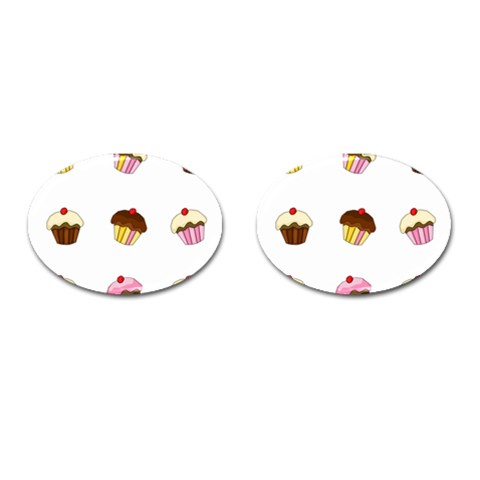 Colorful cupcakes  Cufflinks (Oval) from ArtsNow.com Front(Pair)