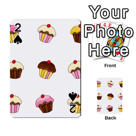 Colorful cupcakes  Playing Cards 54 Designs  from ArtsNow.com Front - Spade2