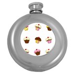 Colorful cupcakes  Round Hip Flask (5 oz)