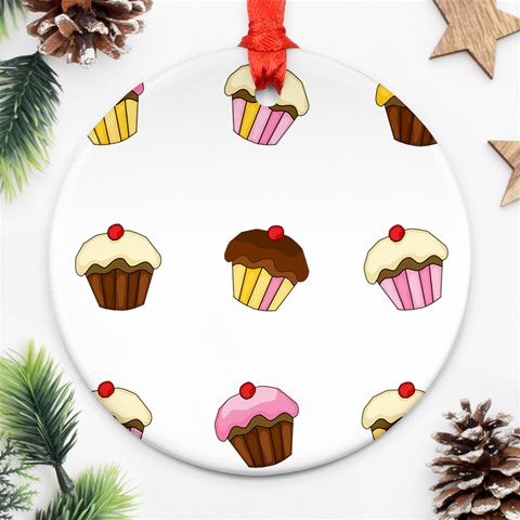 Colorful cupcakes  Round Ornament (Two Sides)  from ArtsNow.com Front