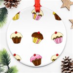 Colorful cupcakes  Round Ornament (Two Sides) 