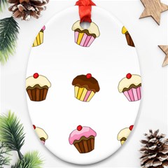 Colorful cupcakes  Oval Ornament (Two Sides) from ArtsNow.com Front