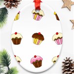 Colorful cupcakes  Oval Ornament (Two Sides)