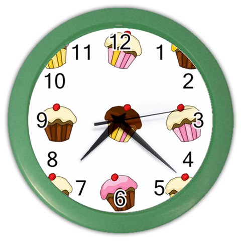 Colorful cupcakes  Color Wall Clocks from ArtsNow.com Front