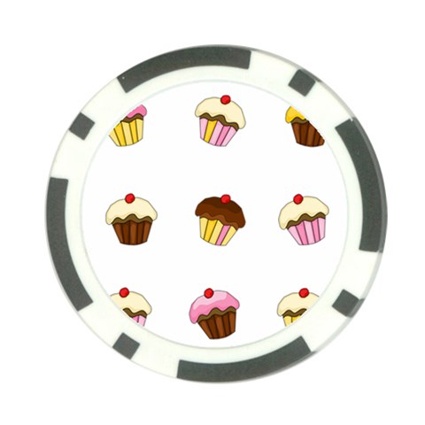 Colorful cupcakes  Poker Chip Card Guards from ArtsNow.com Front