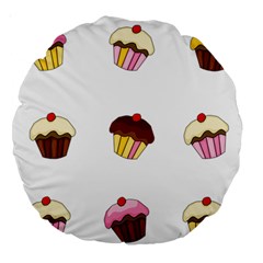 Colorful cupcakes  Large 18  Premium Round Cushions from ArtsNow.com Front