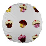 Colorful cupcakes  Large 18  Premium Round Cushions