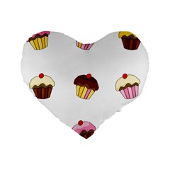 Colorful cupcakes  Standard 16  Premium Heart Shape Cushions from ArtsNow.com Front