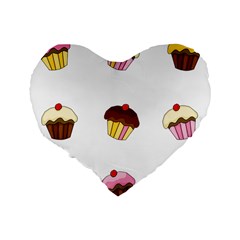 Colorful cupcakes  Standard 16  Premium Heart Shape Cushions from ArtsNow.com Back